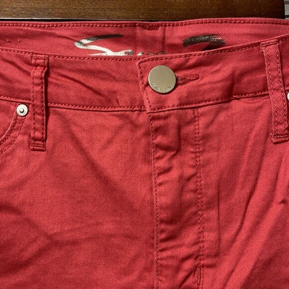 Seven 7 Women's Sunset Cuffed Bermuda Shorts Pink Berry Denim - Picture 2 of 16